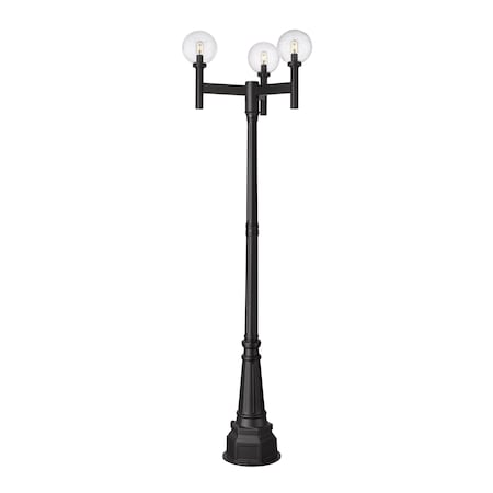 Z-Lite Laurent 3 Light Outdoor Post Mount Fixture, 30in. W x 100in. H, Black 599MP3-564P-BK